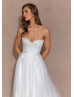 Ivory Lace Tulle Structured Wedding Dress With Detachable Straps